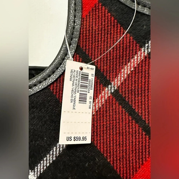 NWT Victoria’s Secret Red and Black Plaid Tote Bag - Picture 5 of 5